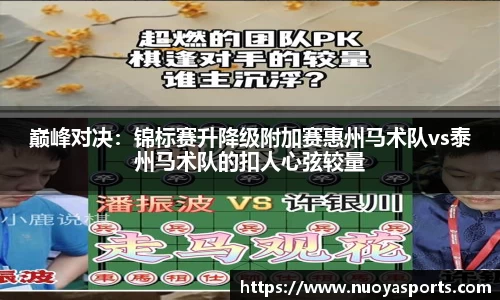 巅峰对决：锦标赛升降级附加赛惠州马术队vs泰州马术队的扣人心弦较量